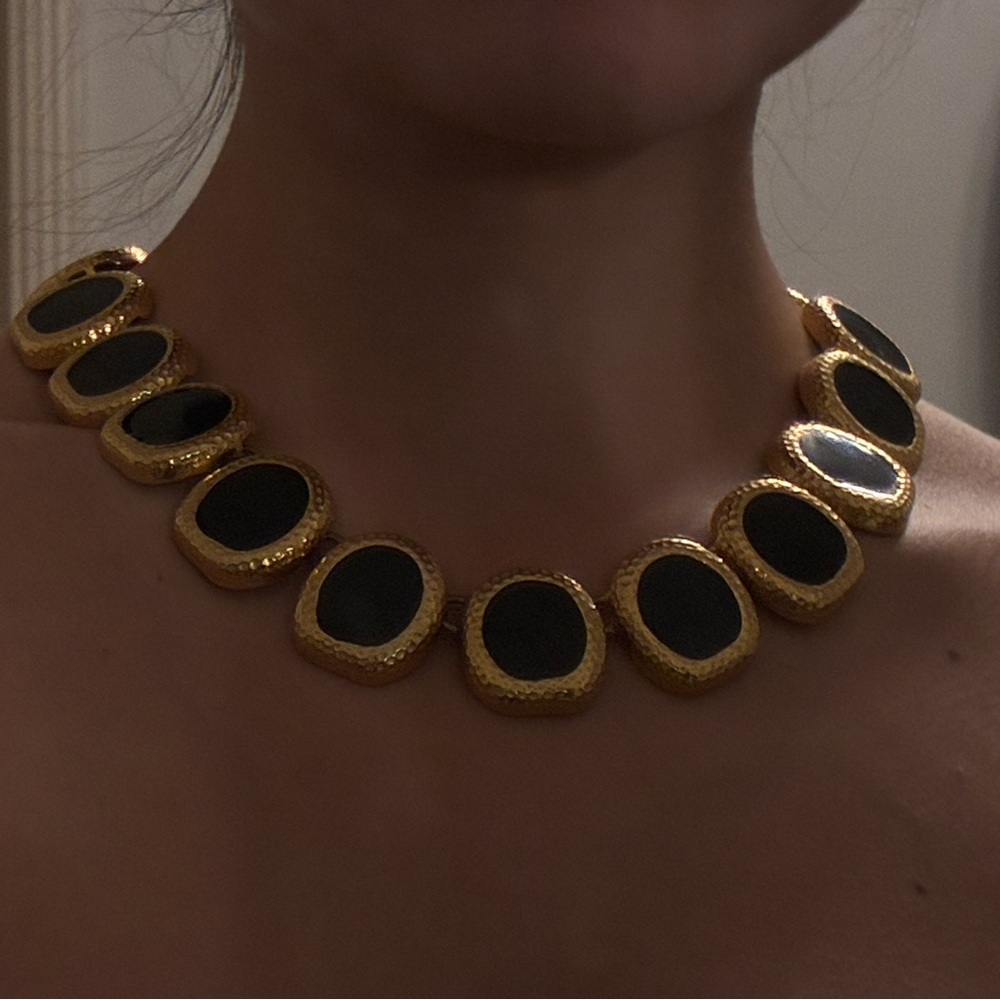 Elegant Gold and Black Necklace